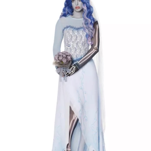 Corpse bride wig, crown, and veil set